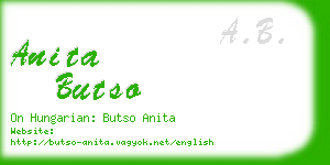 anita butso business card